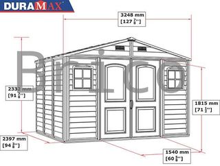 Caseta PVC Woodside 239x324x233 cm - Duramax
