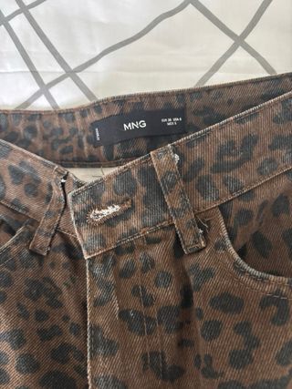 Pantalón Mango Animal Print Marrón
