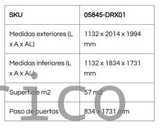 Caseta Metálica Top Venus 113x201x199 cm - Duramax