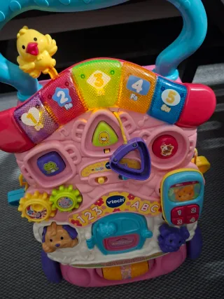 Andador correpasillos Vtech 2 en 1,rosa.