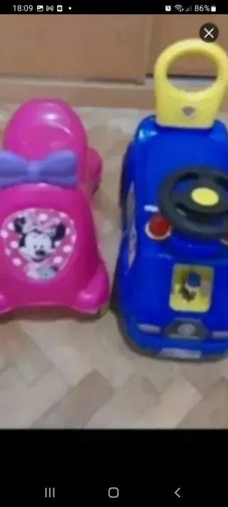 Correpasillos azul Paw Patrol y otro de minnie