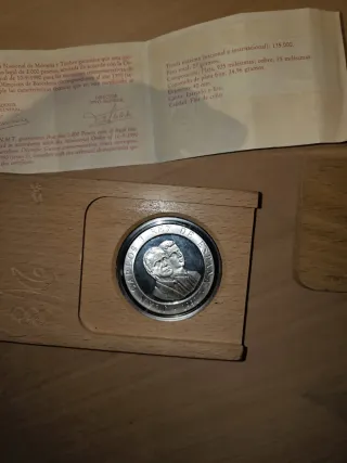 Moneda 2000 Pesetas Plata Certificado Autenticidad