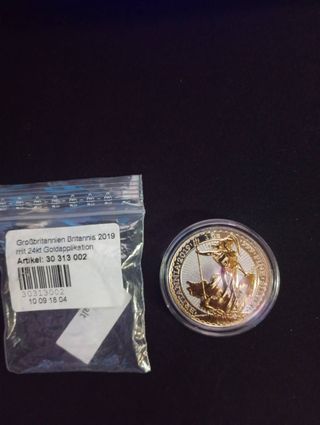 Britannia 2019 1oz Plata con 24kt Oro