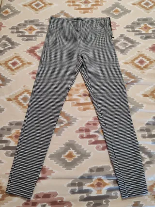 Pantalón skinny cuadros cremallera lateral zara
