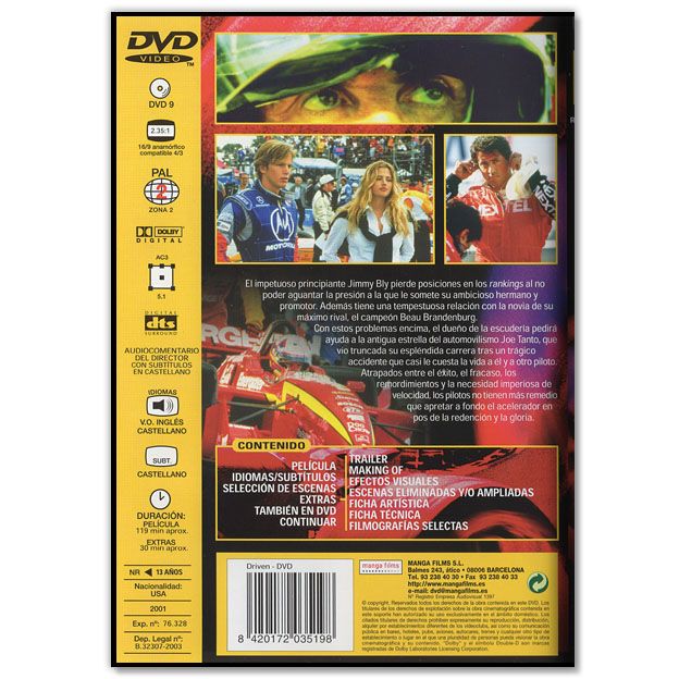 DRIVEN (Acción, Sylvester Stallone, Burt Reynolds)