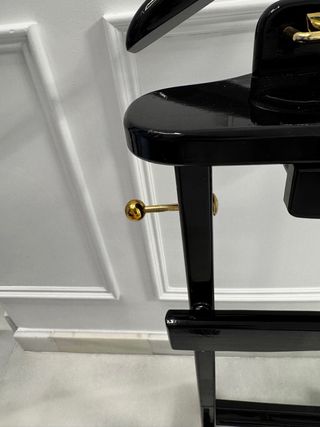 Galán de noche madera maciza negro y dorado