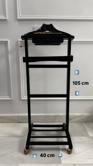 Galán de noche madera maciza negro y dorado