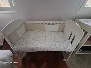 Cuna de colecho madera blanca clasica