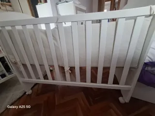 Cuna de colecho madera blanca clasica