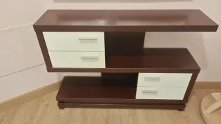 Mueble recibidor consola wengue y blanco