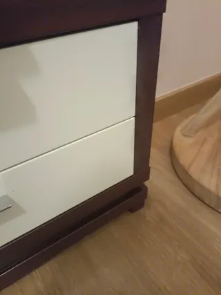 Mueble recibidor consola wengue y blanco