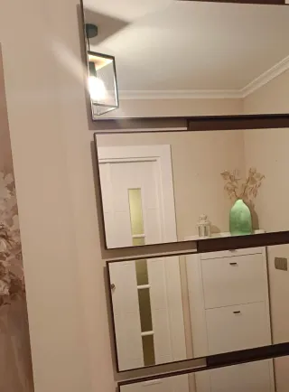 Mueble recibidor consola wengue y blanco