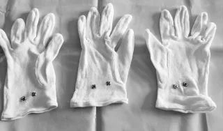 3 Guantes Algodón Blancos Talla Media