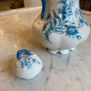 Juego de Porcelana Giraud Limoges Azul y Blanco