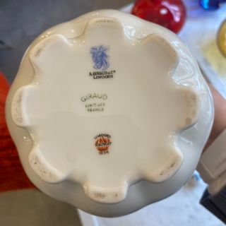 Juego de Porcelana Giraud Limoges Azul y Blanco