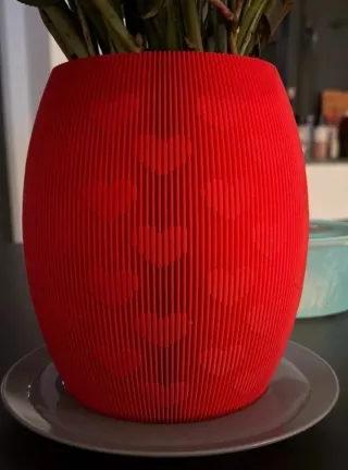 Jarrón San Valentín Corazones Rojo