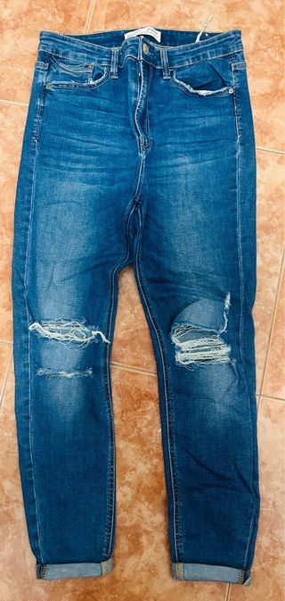 Jeans mujer rotos azules