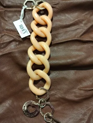 Bracciale Bijoux Catena Resina Blu Oro