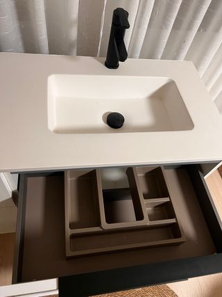 Mueble baño doble seno + espejo.
