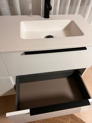 Mueble baño doble seno + espejo.