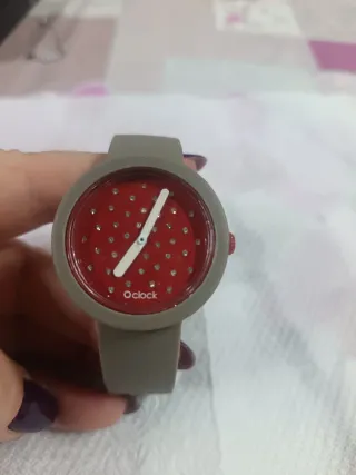 Orologio Oclock Grigio Rosso