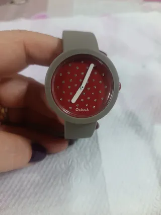 Orologio Oclock Grigio Rosso