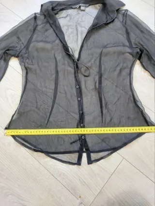 Zara Talla 42 - Blusa Seda Negra