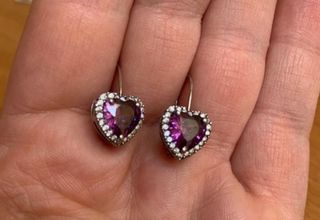 Orecchini Cuore Oro bianco su argento