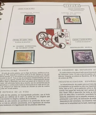 31 sellos 1975 en hojas y filoestuches originales.