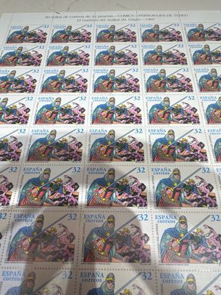 50 Sellos Correos 32 Pesetas Comics 1997