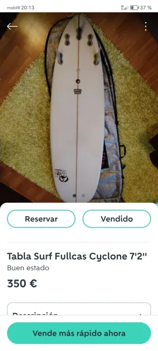 Tabla de surf 7'2''Fullcas Cyclone