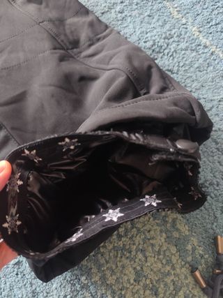 Pantalón de esquí negro ajustado elástico mujer L