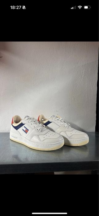 Zapatillas Tommy Hilfiger Mujer Blancas Rojas