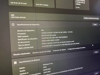 Portátil MSI GE63 8SG 2070