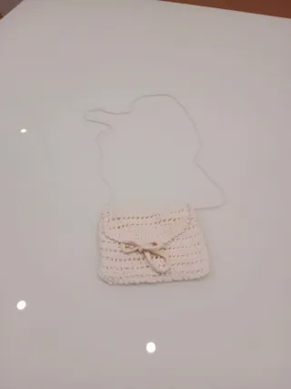 Bolso ganchillo blanco roto