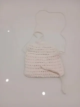 Bolso ganchillo blanco roto