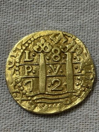 Felipe V 8 Escudos Lima 1723 Oro