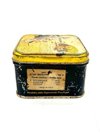 Scatola Latta Vintage Primizia Costumi da Bagno