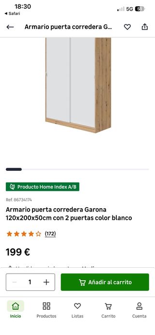 Armario puertas correderas Leroy Merlin