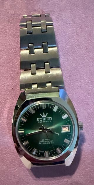 Reloj Suniko maquina Suiza Verde/Plateado