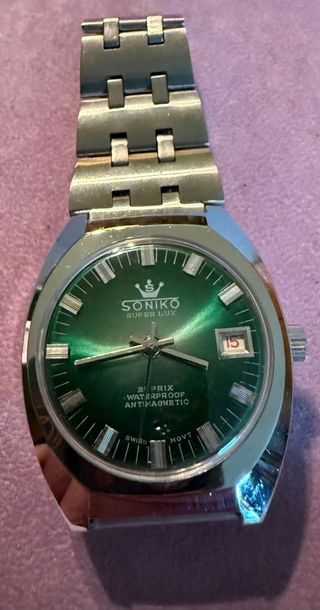 Reloj Suniko maquina Suiza Verde/Plateado