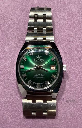 Reloj Suniko maquina Suiza Verde/Plateado