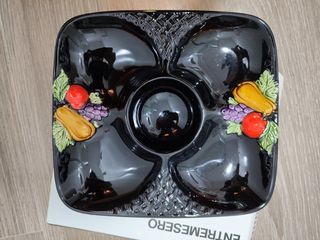 Dos bandejas de entremeses porcelana frutas nuevo