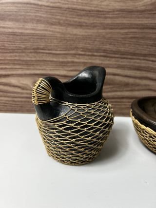 Conjunto de cerámica artesanal – jarra y cuenco