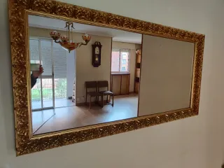 2 espejos Grande Vintage Dorado 142x73