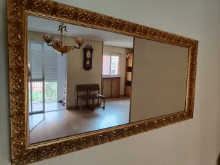 2 espejos Grande Vintage Dorado 142x73