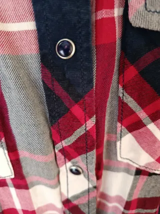 Camisa cuadros Stradivarius azul y rojo