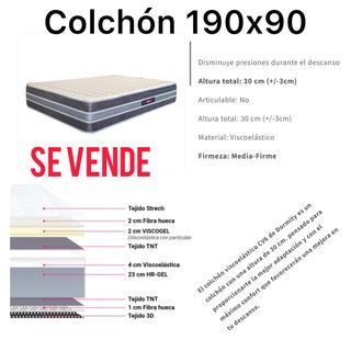 Colchon HR Viscolastico  90x190  30cm altura