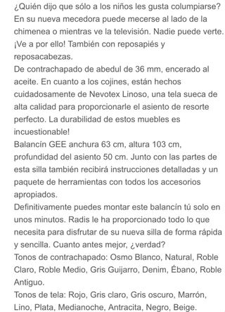 Poltrona a dondolo in tessuto e legno