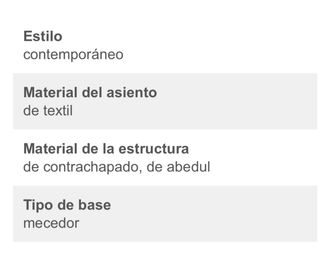 Poltrona a dondolo in tessuto e legno